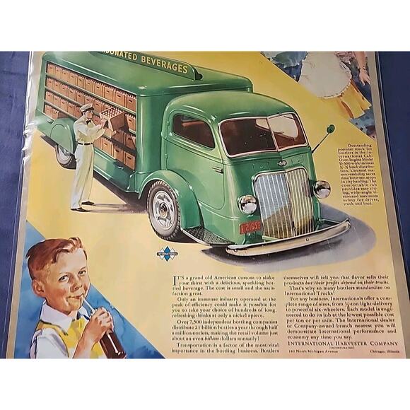 1940 International Trucks Advertisement Waitress Curb Service Soda Vtg Print AD - Picture 3 of 4